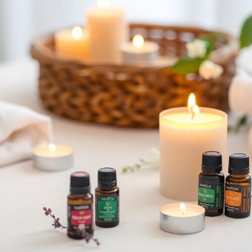Aromaterapi masajı için huzurlu bir ortam.