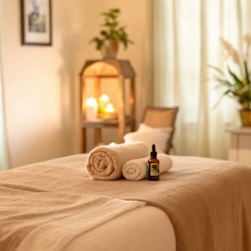 Masaj seansı için rahat bir ortam.