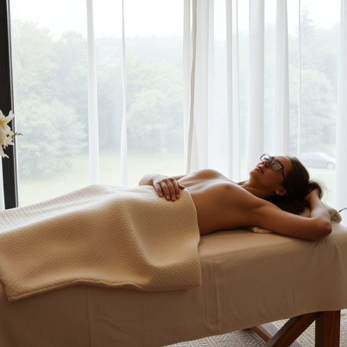 Masaj terapisti müşteriye masaj yapıyor.