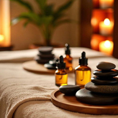 Masaj masası ve yağlar
