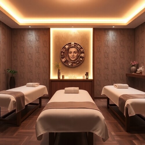 A tranquil massage room in Istanbul.