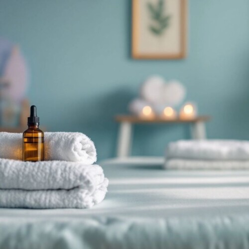 Evde masaj için rahat bir ortam.