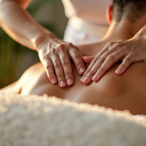 Boyun ve omuz masajı alan kişi