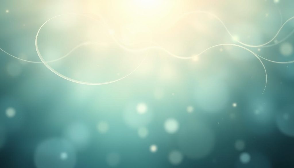 A serene and tranquil energy field, illuminated by a soft, glowing aura. Swirling wisps of ethereal light dance and intertwine, creating a captivating visual symphony. The background is a soothing gradient of calming blues and greens, conveying a sense of balance and harmony. Delicate, abstract patterns emerge, suggesting the intricate interconnectedness of body, mind, and spirit. The overall composition is a visual representation of the holistic, restorative power of Reiki and energy healing, perfectly capturing the essence of the section "Reiki ve Enerji Şifa Seanslarının Masajla Birleşimi".