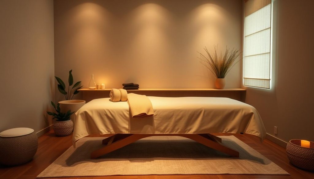 A serene, inviting massage room with soft, ambient lighting and soothing, natural textures. Plush, high-quality linens draped over a well-padded massage table, set against a backdrop of calming, earthy tones. Subtle hints of greenery and natural elements create a tranquil, rejuvenating atmosphere. The scene evokes a sense of absolute relaxation and renewal, perfect for the ultimate massage experience. A serene, inviting massage room with soft, ambient lighting and soothing, natural textures. Plush, high-quality linens draped over a well-padded massage table, set against a backdrop of calming, earthy tones. Subtle hints of greenery and natural elements create a tranquil, rejuvenating atmosphere. The scene evokes a sense of absolute relaxation and renewal, perfect for the ultimate massage experience.