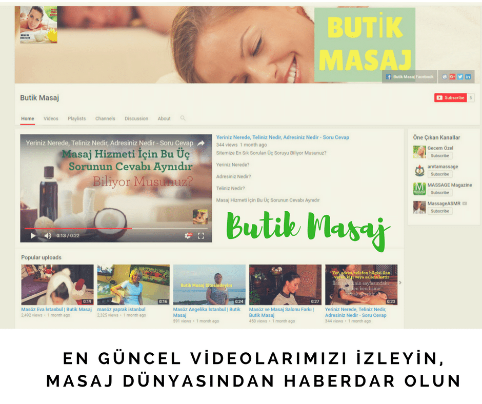 Butik Masaj İstanbul - Youtube Videolar - FB Post