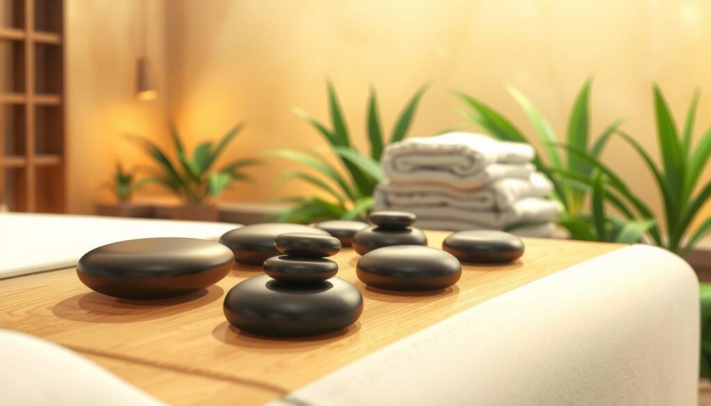 Sıcak taş masajı