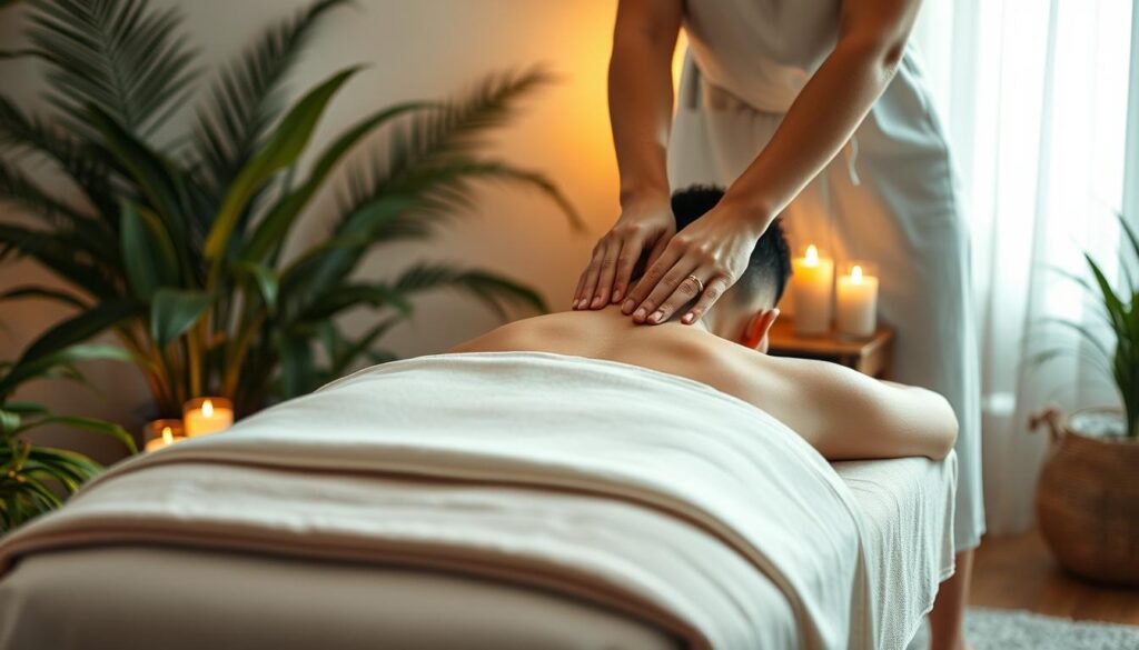 boyun masajı yaparken