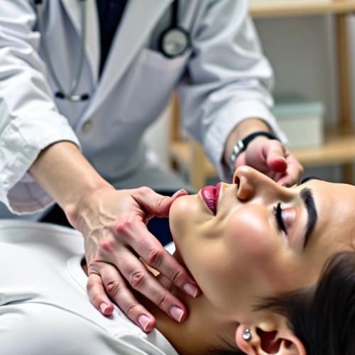 Baş ağrısı için masaj yapan doktor